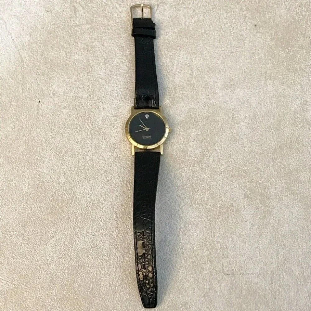 ✨✨5/$10✨✨ Set Of 2 Quartz Movt BLACK DIAL INVISIBLE NUMERAL DARK FACE